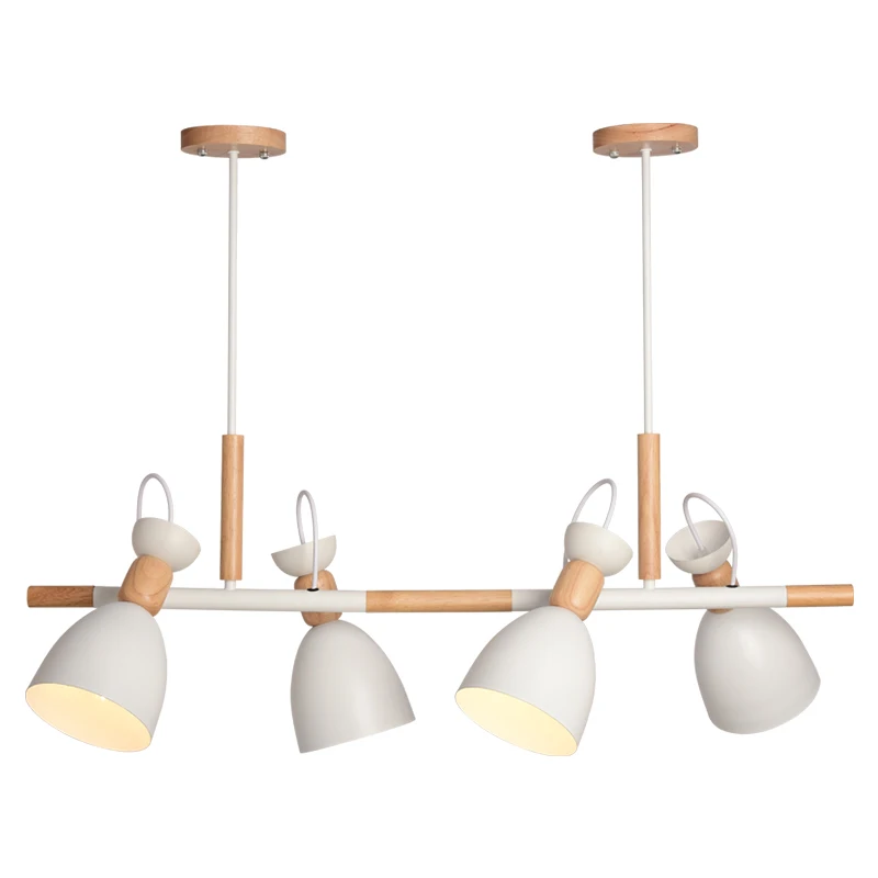 BOTIMI деревянный светодиодный подвесной светильник с белым металлическим абажуром для столовой, скандинавский серый шнур, подвесной светильник с сухой подвеской Kithen