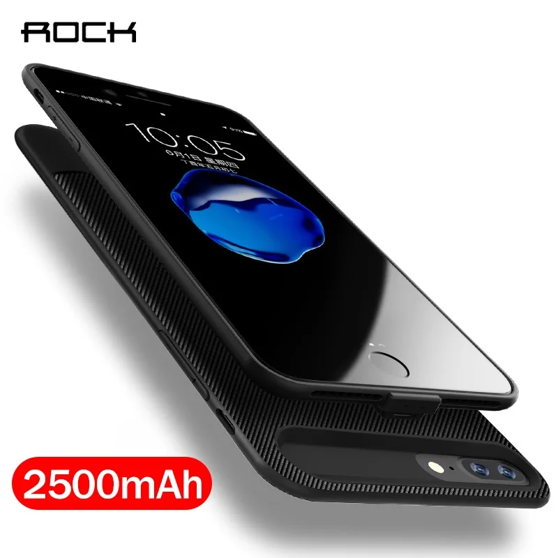 ROCK для iphone 7 корпус батареи 2500 мАч Внешний Аккумулятор Чехол Ультра тонкий