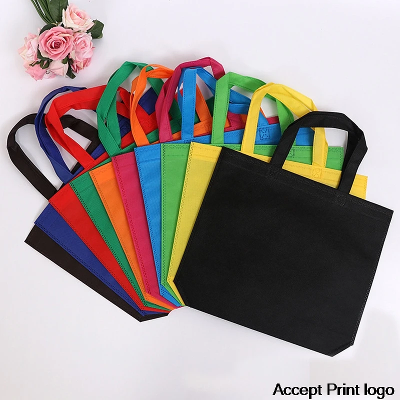 20 pieces korean tote bag reusable shopping bags eco foldable carrito de compra Tote Bags Custom Make Printed Logo | Багаж и сумки