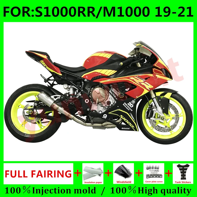 

Motorcycle ABS Injection mold Fairing For BMW s1000rr M1000 2019 2020 2021 Fairings kit bodywork S1000RR 19 20 21 orange yellow