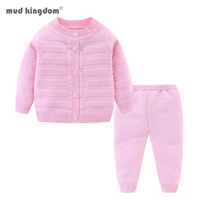 mudkingdom toddler girls boys suit autumn winter children clothing knit sweater cardigan and pant set baby clothes outfits
