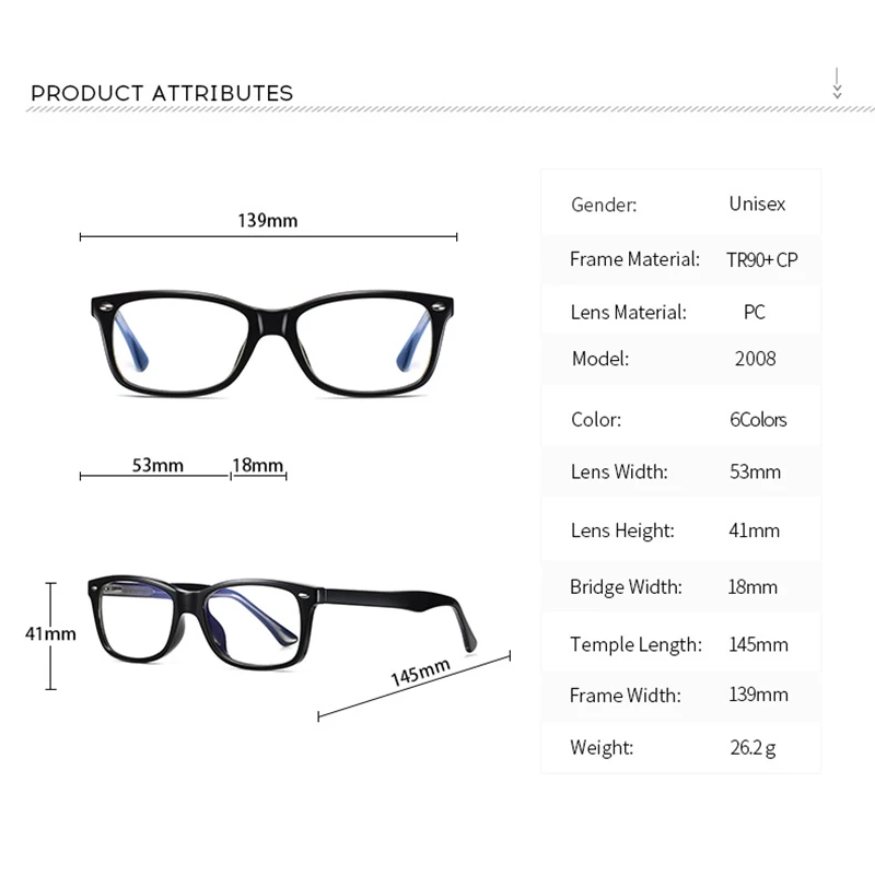 

EYEOOMU 2020 Blue Light Blocking Glasses Women TR90 Square Computer Optical Eyeglasses For Men Myopia Farsighted Business Frame