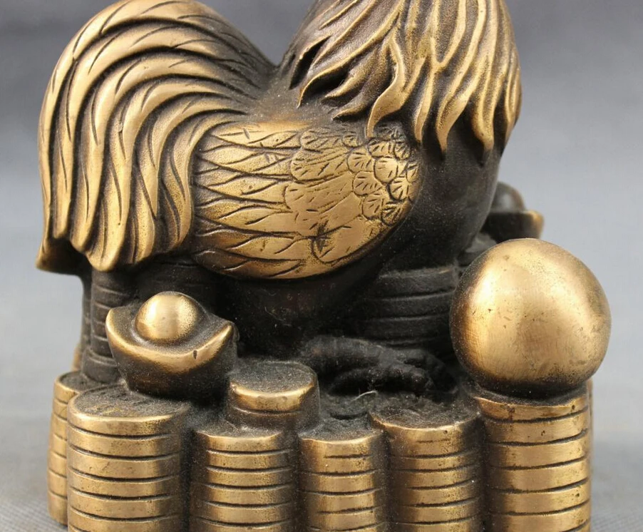 Voge gem S2417 китайская Бронзовый народный Зодиак для богатства с юаньбао монетами