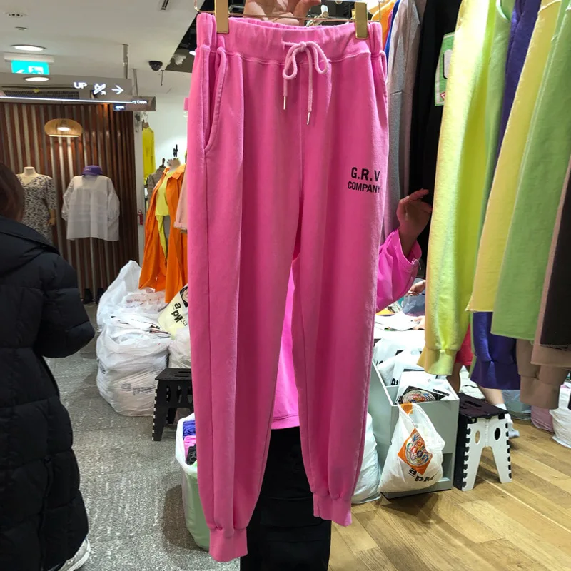 Осень 2020 брюки новый женский костюм яркие цвета обтягивающие высокая талия