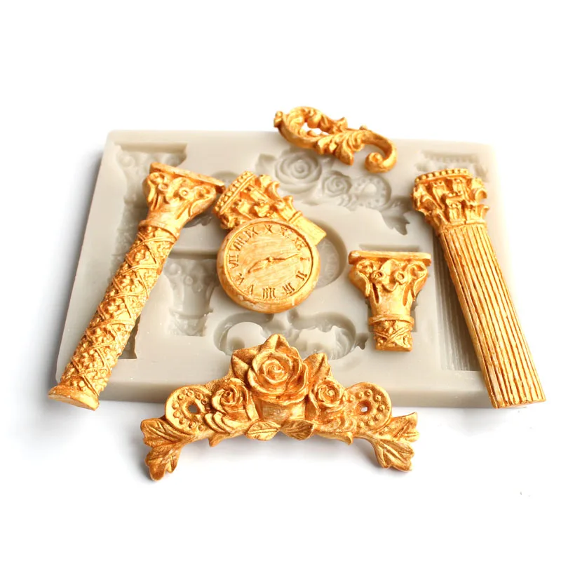 Римская колонна форма часов силиконовая DIY помадка глина штукатурка смола