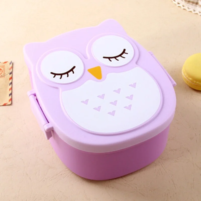 Kawaii Сова студентов дети микроволновая печь контейнер для бэнто с Отсеками Случае
