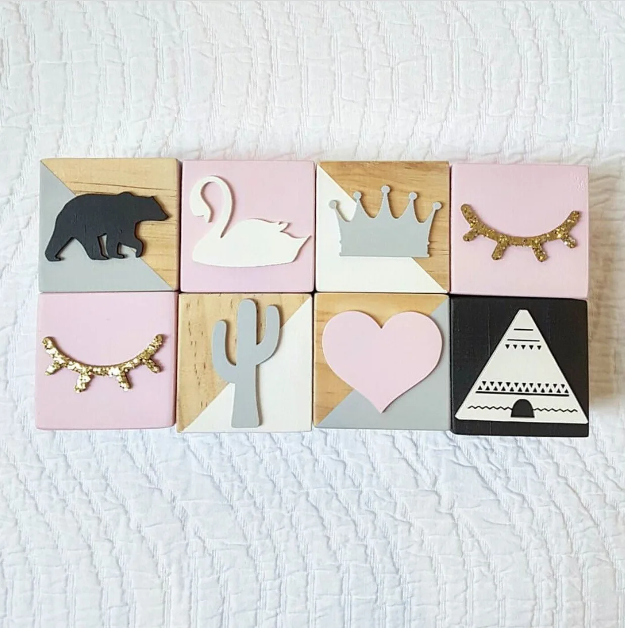 3 предмета в комплекте Лебедь алмазов Единорог Корона любви деревянный куб из