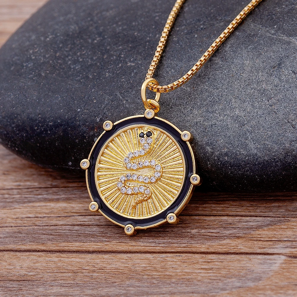 

High Quality Zircon Animal Snake Pendant For Women Trendy Real Gold Plated Chain Necklace Jewelry Best Party Birthday Gift