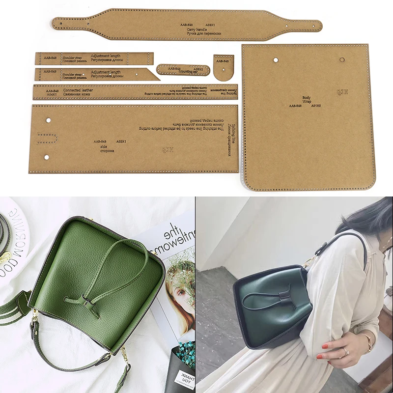 

Leather Messenger Bag Kraft Paper Template Handmade Leather Hand Bag Design Drawing Craft Pattern DIY Sewing Stencils Mold