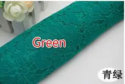Green 1,5 м* 1,5 м/шт Lash вышивка ресниц кружевная ткань хлопок шнур французская кружевная ткань гипюр нигерийское Африканское кружево свадебное платье - Цвет: Green