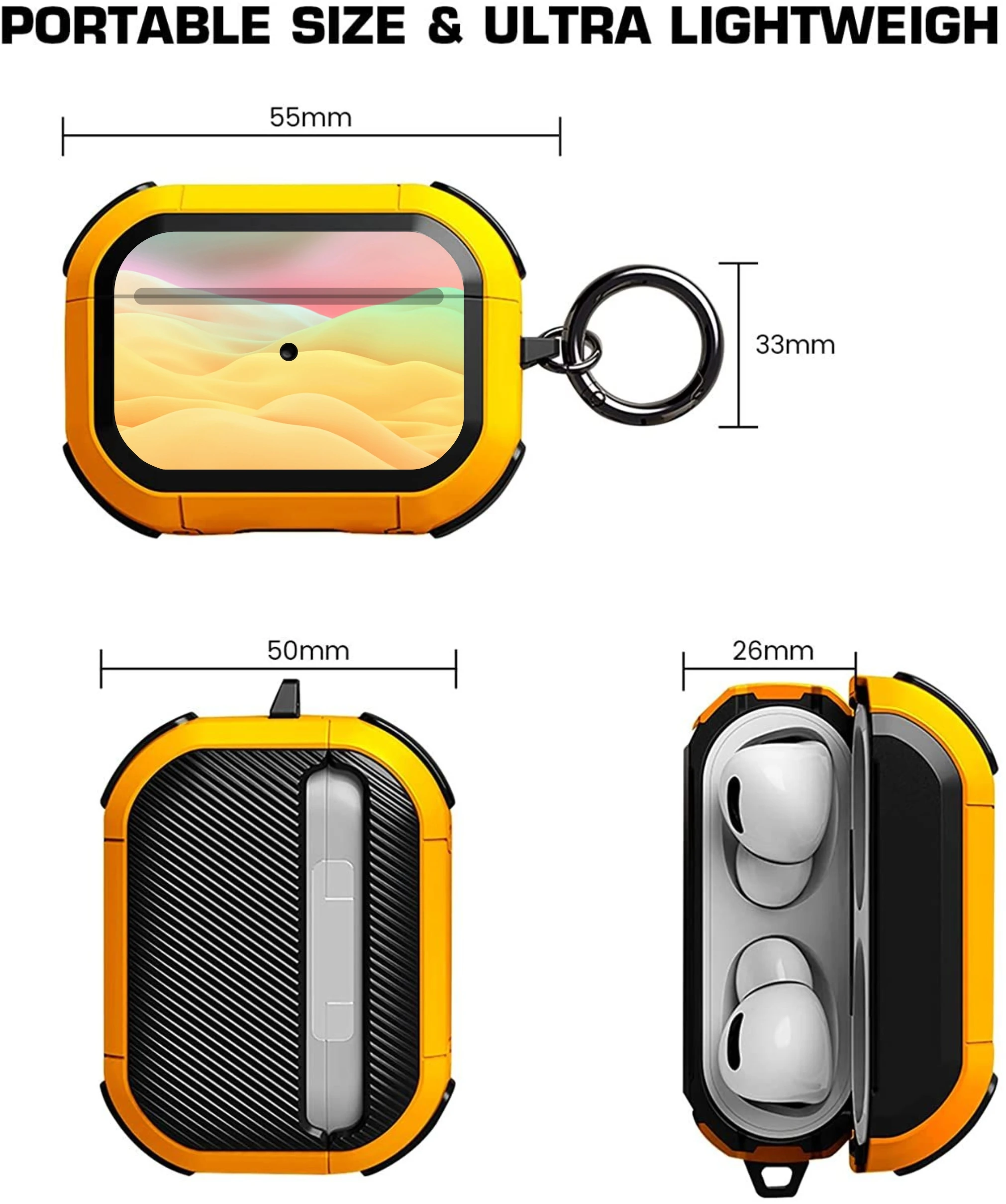 

Case Cover for AirPods Pro Full Protective Earphone Accessories For AirPod 2 & 1 Case with Keychain Wireless Charging Cover