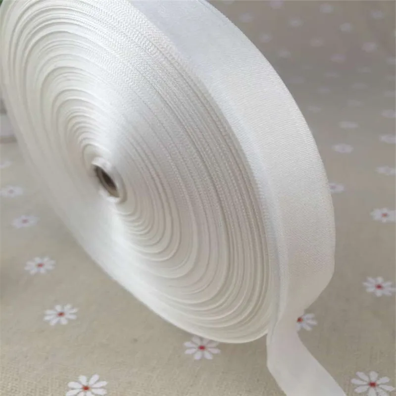 Неокрашенная НЕОБРАБОТАННАЯ белая лента из 100% чистого шелка 13 мм х 150 м тонкая