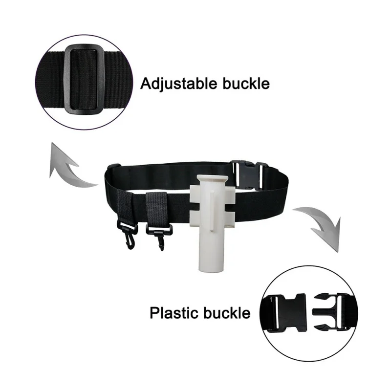 

New Outdoor Fishing Supplies Portable Simple Top Belly Belt Fishing Rod Tube Sea Fishing Belly Top Adjustable Belt Fishing Tools