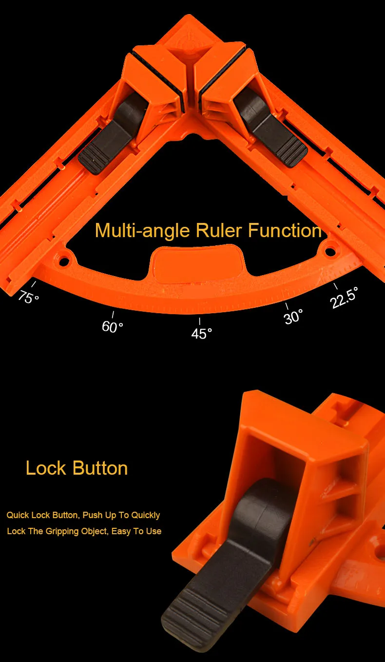 Правый угловой зажим для обработки дерева 90 градусов фиксирующий Зажим Пластик