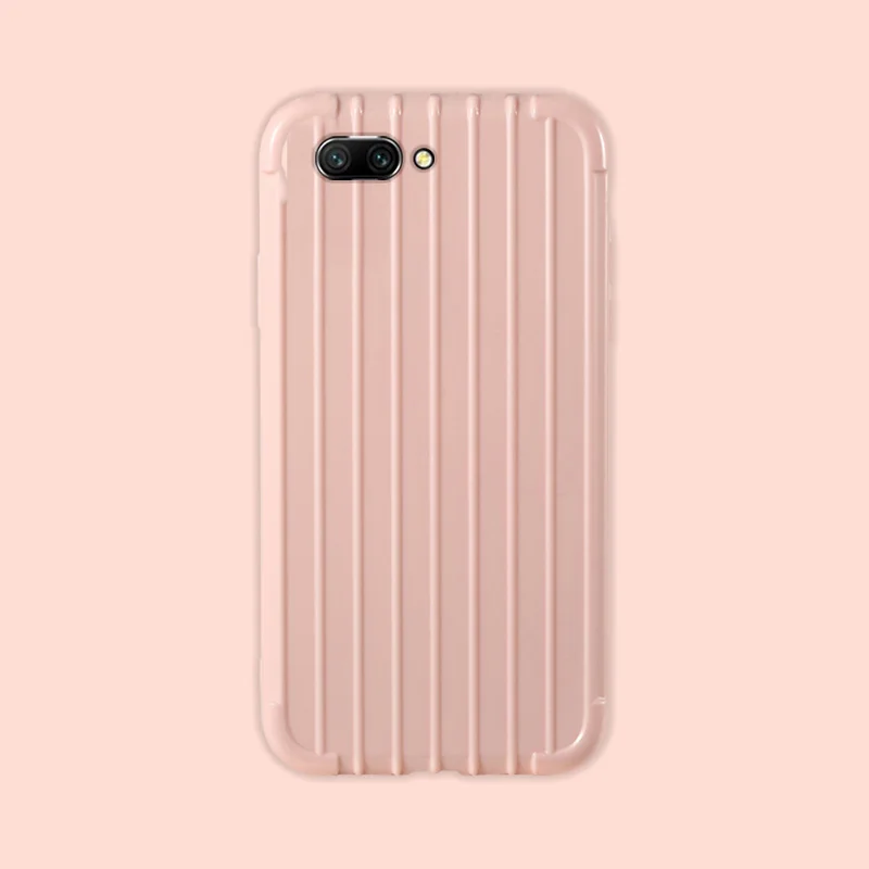 Роскошный багажный чехол для huawei honor 10, Модный милый чехол для костюма, чехол для багажника, ТПУ, силиконовая задняя крышка для телефона, чехол для huawei honor 10 - Цвет: Pink