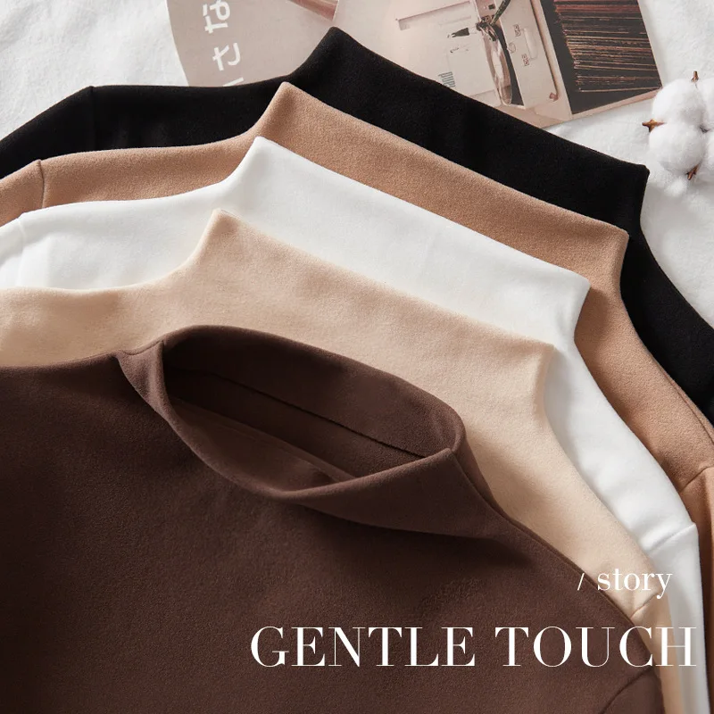 

Термобелье, женские утепленные и Бархатные Топы для зимы, облегающее боди с высоким воротником, осенняя одежда, бархатная нижняя рубашка