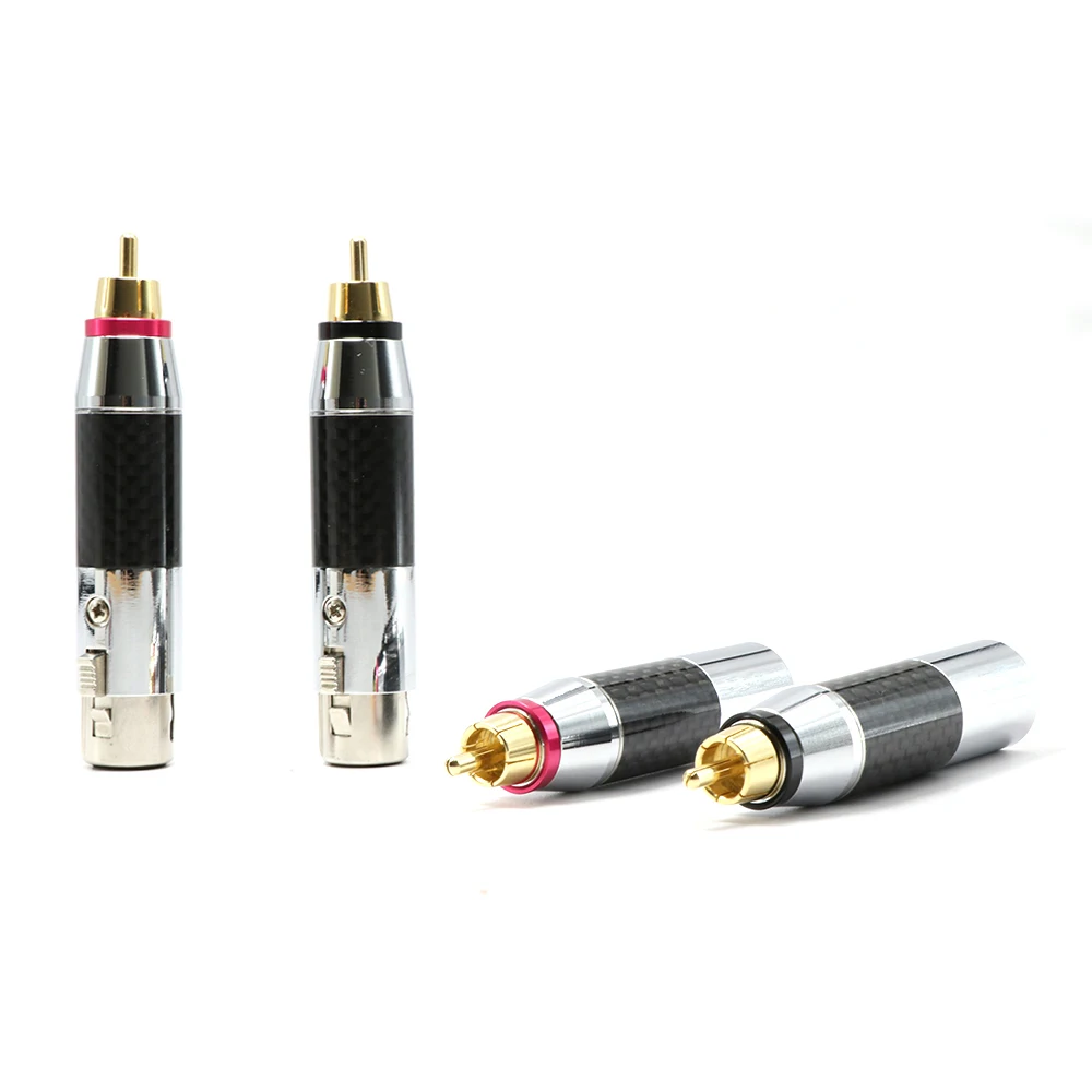 4 шт. новые товары Hi Fi самодельные Позолоченные вилки XLR для разъема RCA углеродное