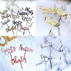 Акриловые топперы для детского дня рождения с шестнадцатью золотыми зеркальными цифрами 16 21 30