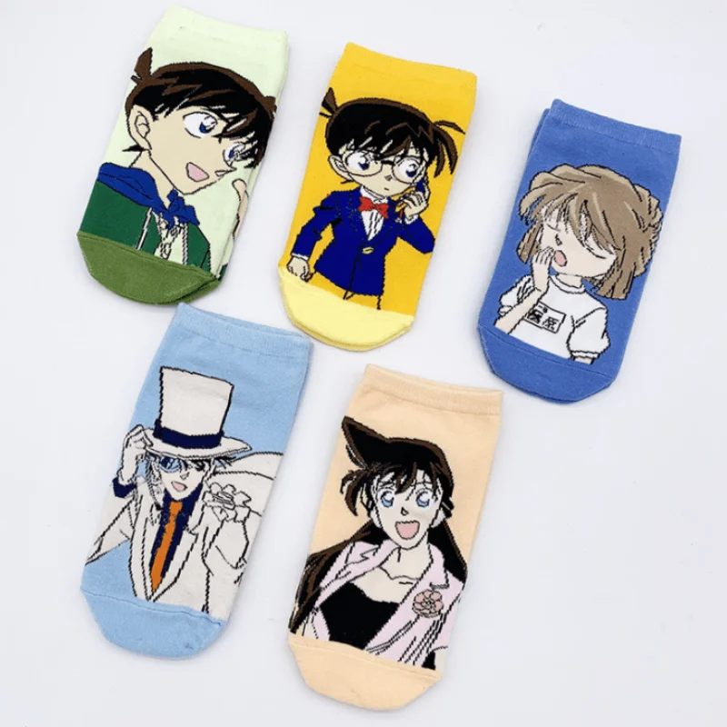

Носки мужские и женские хлопковые с детективом Конана из японского аниме, тонкие носки для пар