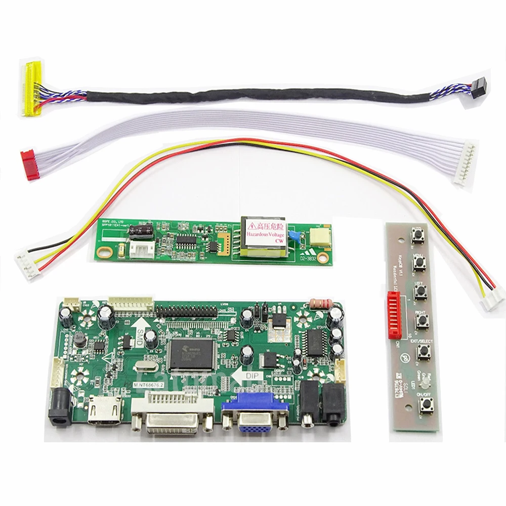 

Latumab New Kit for LTN141XB-L02 ( HDMI+DVI+VGA ) LCD Screen Controller Board NT68676