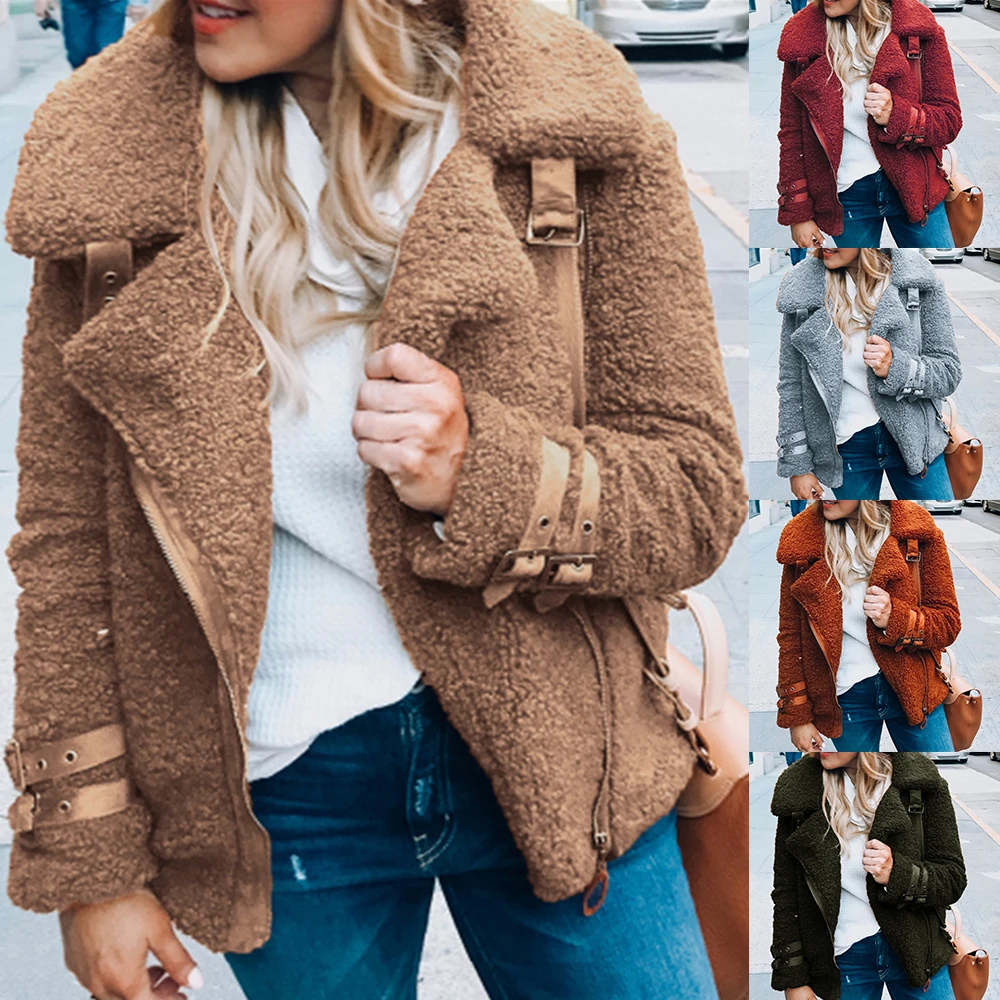 Женская короткая обтягивающая куртка из искусственного меха Повседневная