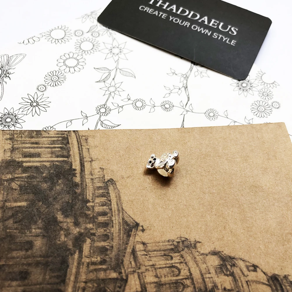 Бусины с мишкой Тедди серебряные подходит браслет ожерелье из Европы