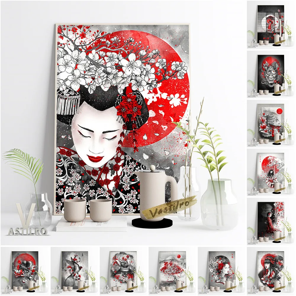 

Marine Loup Exhibition Poster Japan Tradition Style Collect Gift Home Decor Hannya Mask Geisha Bushido Sakura Totem Tattoo Idea