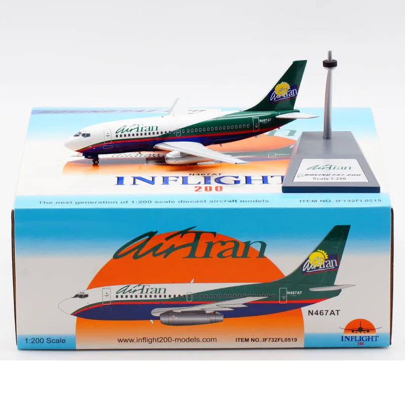 

Diecast 1:200 Scale B737-200 AirTran Airlines Planes Model Airplanes Alloy Aircraft Plane Collectible Model Toys Collection