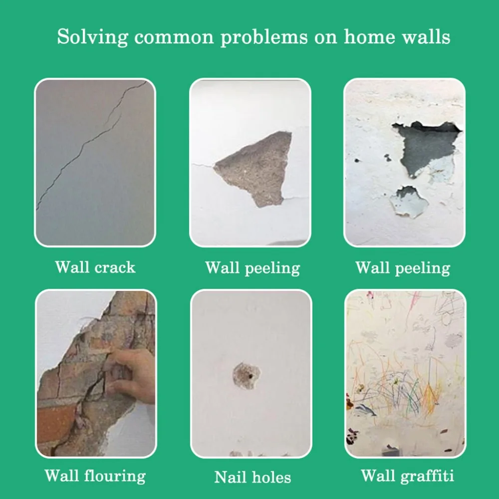 

Wall Mending Agent + Scraper Wall Repair Cream Wall Crack Repair Agent Walls Peeling Graffiti Gap Repair Paste Hot Sale