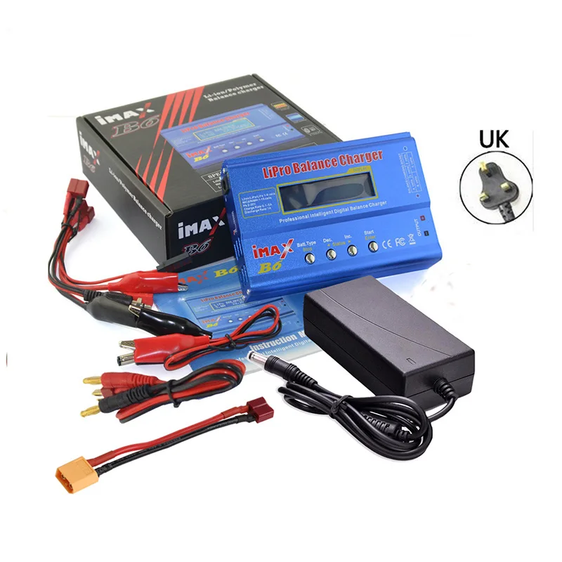 B6 with UK adapter IMAX B6 80 Вт Дрон зарядное устройство s Multifunct 2 S-6 S Lipo Balance зарядное устройство Lipro Цифровое зарядное устройство для RC аккумулятор, литиионый аккумулятор - Цвет: B6 with UK adapter