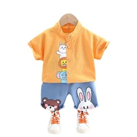 summer kids cartoon sportswear children girls cotton shirt shorts 2pcssets baby boys costume toddler infant fashion tracksuit