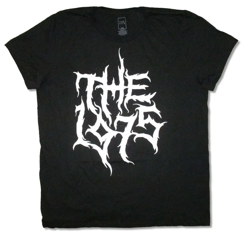 

The 1975 Metal Logo Black T Shirt New Official Adult Cool Funny T-Shirt Men High Quality Tees Sleeve Harajuku Tops