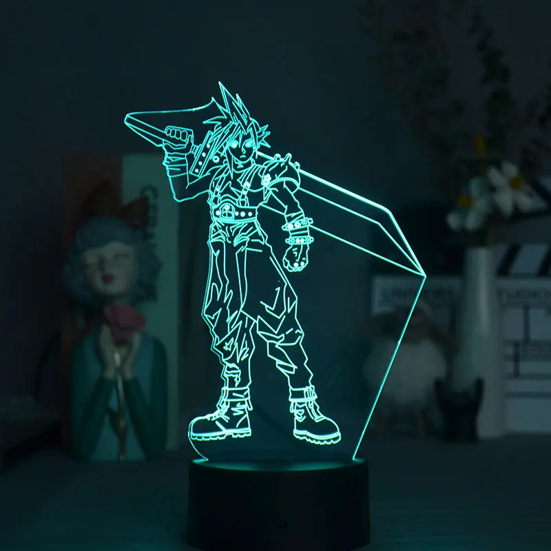 

Bluetooth Base 3D Lamp Be Night Dorm Room Final Fantasy Children's Nightlight Anime Lamparas Decoration Cute Room Decor