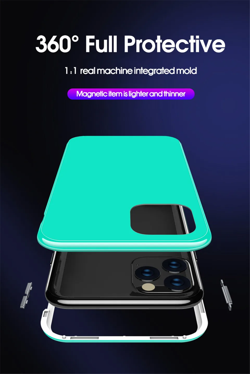 Магнитный адсорбционный чехол ярких цветов 360 на для iPhone 11 Pro MAX чехол из закаленного стекла для iPhone XS MAX XR X 7 8 Plus чехол на для айфон 11 Pro Max X XR XS MAX 7 8 плюс