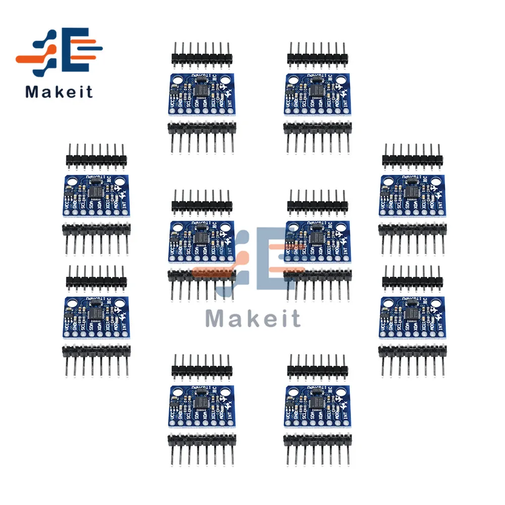 10 шт. GY521 GY 521 MPU6050 MPU 6050 IIC I2C интерфейс 3 Axis аналоговый гироскоп датчик акселерометр