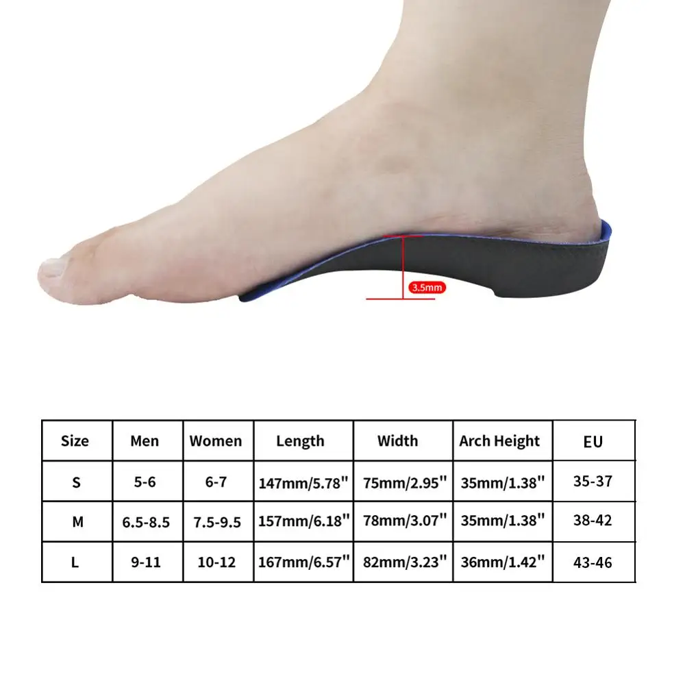 3ANGNI пятки Боль подошвенный фасциит 3/4 обувь стельки Плоскостопие ортопедические