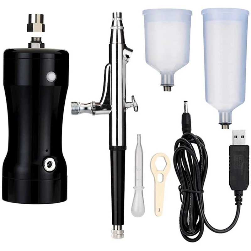 Набор Аэрограф мини двойной перезаряжаемый 20CC 40CC воздушный компрессор чашки для