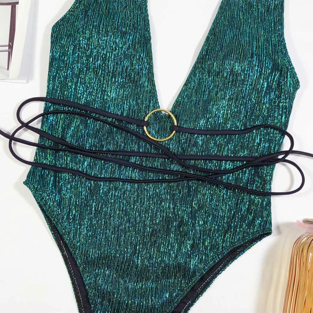 Женский односекционный купальник-бикини с пуш-ап-подушечкой купальник-бандаж