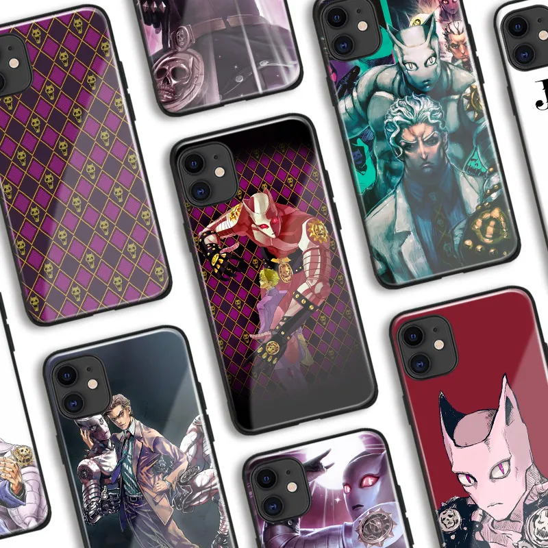 Killer Queen Yoshikage Кира Jojo мягкий силиконовый стекло телефон чехол для iPhone SE 6s 7 8 Plus X XR XS