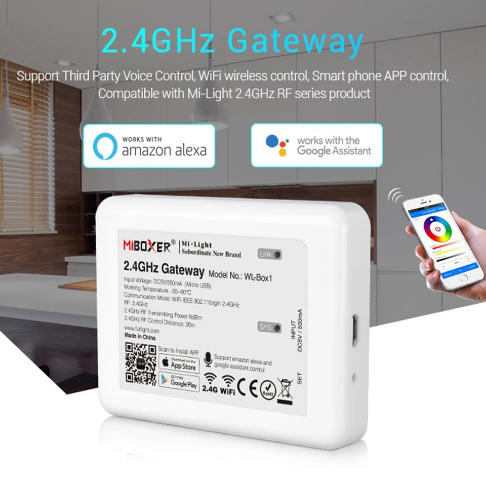 DC5V Mi светильник Новые 2 4 г светодиодный Беспроводной РЧ Wi Fi iBox ibox1 умный