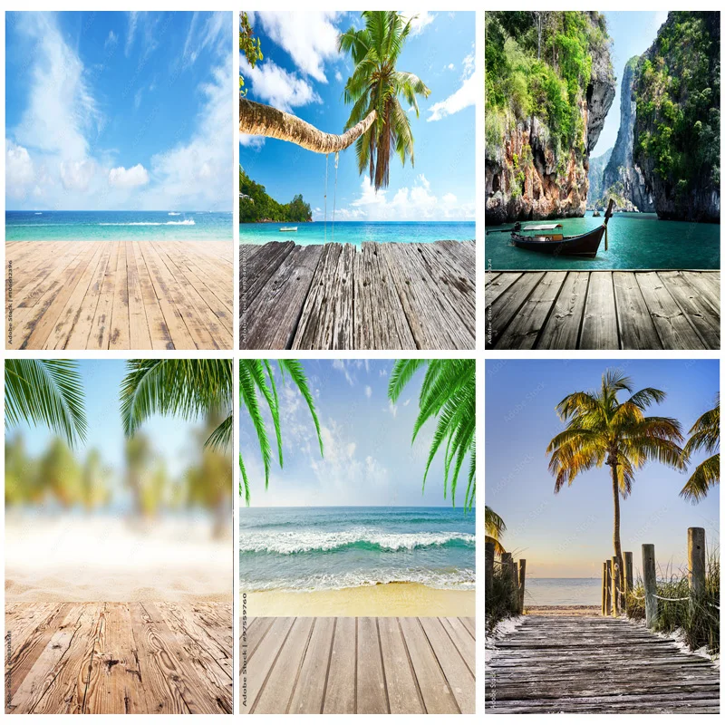 

Tropical Sea Beach Palms Tree Photography Background Natural Scenic Photo Backdrops Photocall Photo Studio 211227-HHB 01