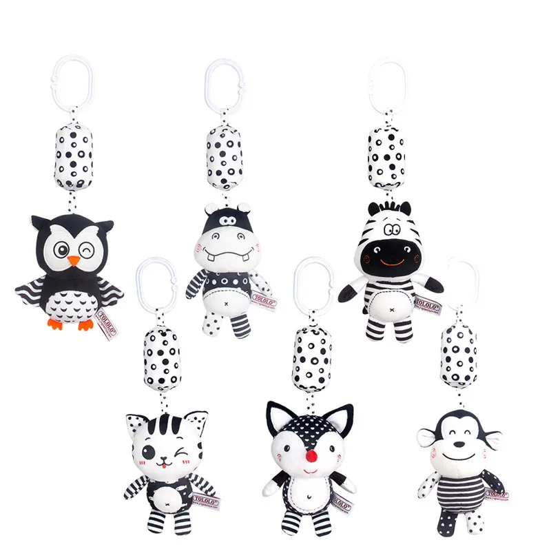 

Newborn Bed Rattles with BB Device and Sound Paper Baby Stroller Pendant Infant Animal Wind Bell Early Education Toys