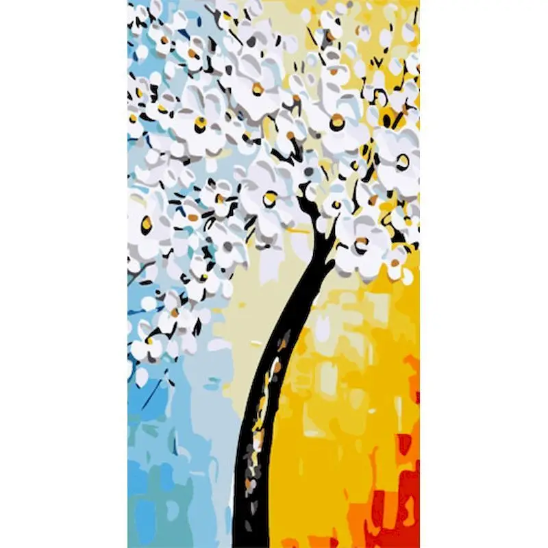 

GATYZTORY Oil Painting By Numbers For Adults Color Tree Scenery Picture By Number 60x75cm Framed On Canvas Home Decor Diy Gift