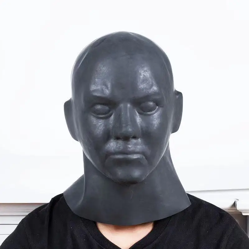 Мужская зеркальная латексная маска с застежкой-молнией сзади 3D Резина (размер