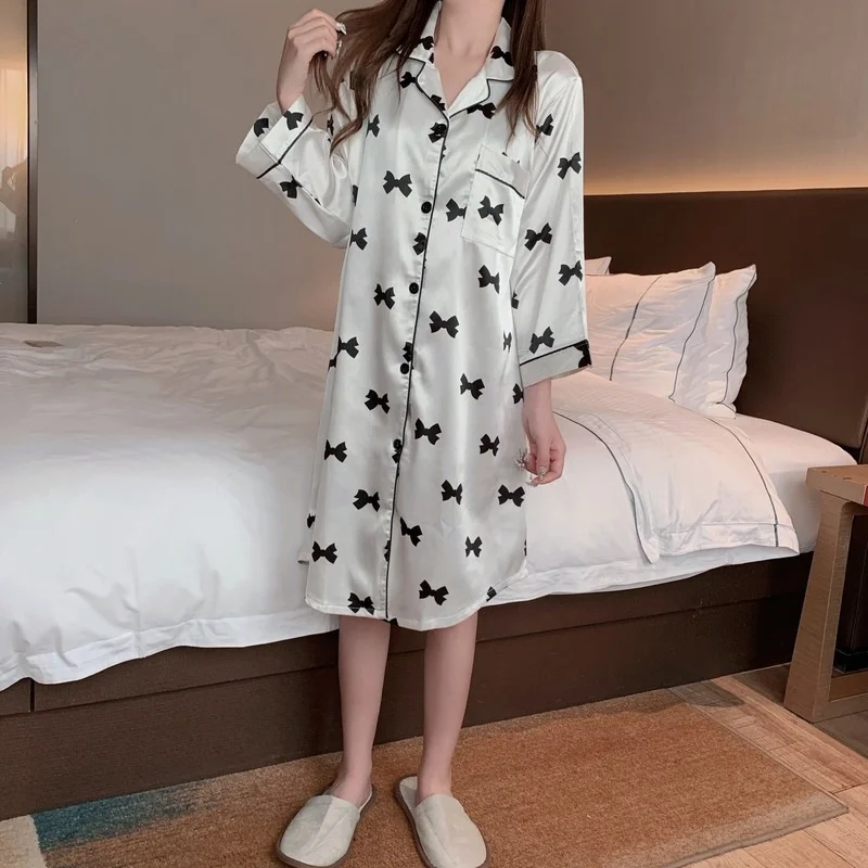 

Пижама женская из двух предметов, с бантом