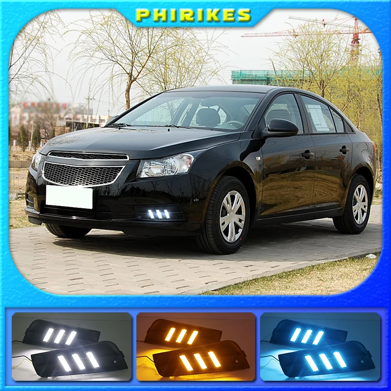 Светодиодный дневные ходовые огни с указателем поворота для chevrolet cruze 2009 2010 2011 2012