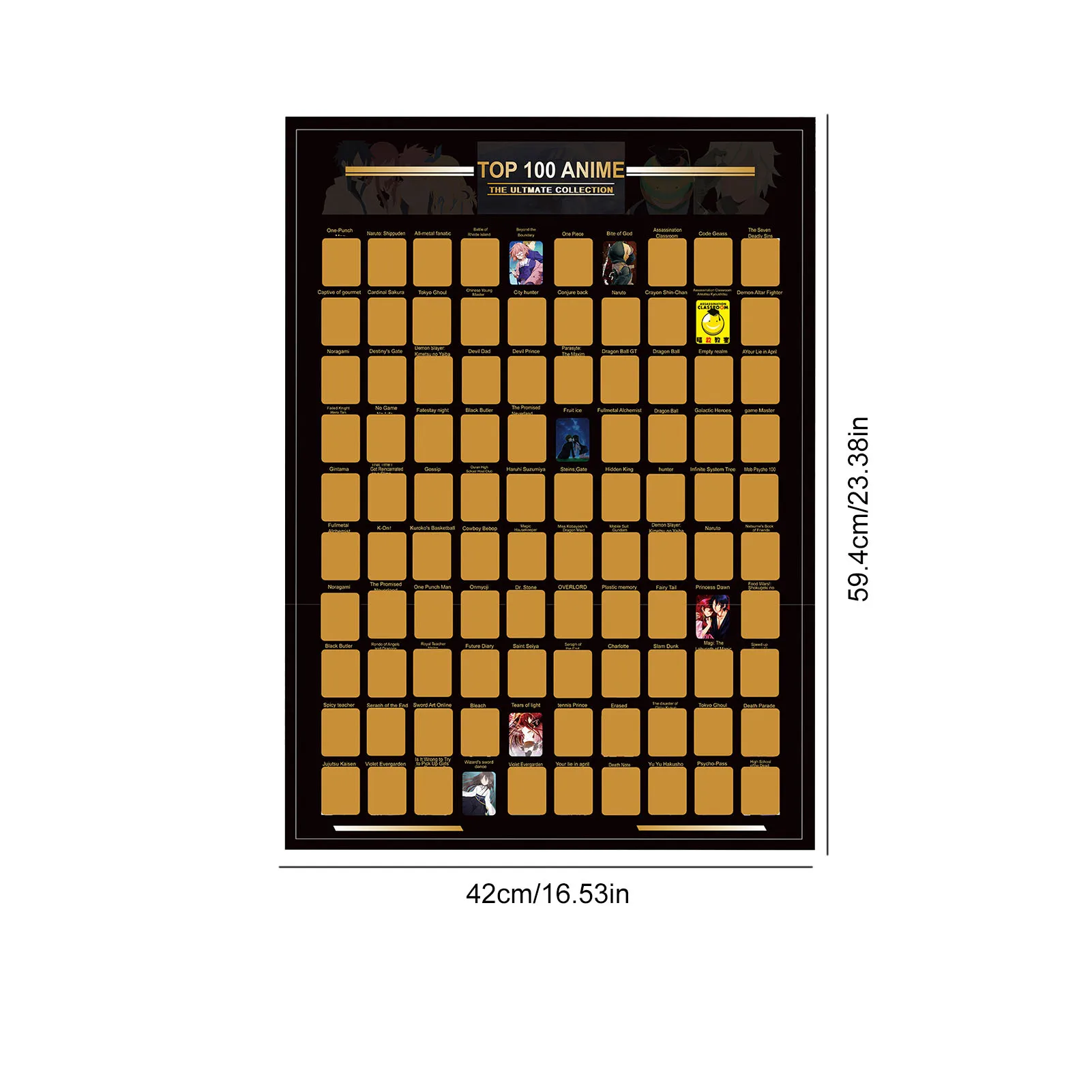 

Decoration Home Top 100 Anime Scratch Off Poster Anime Watch List Premium And Artistic Icons Great Gift For Anime Enthusiasts