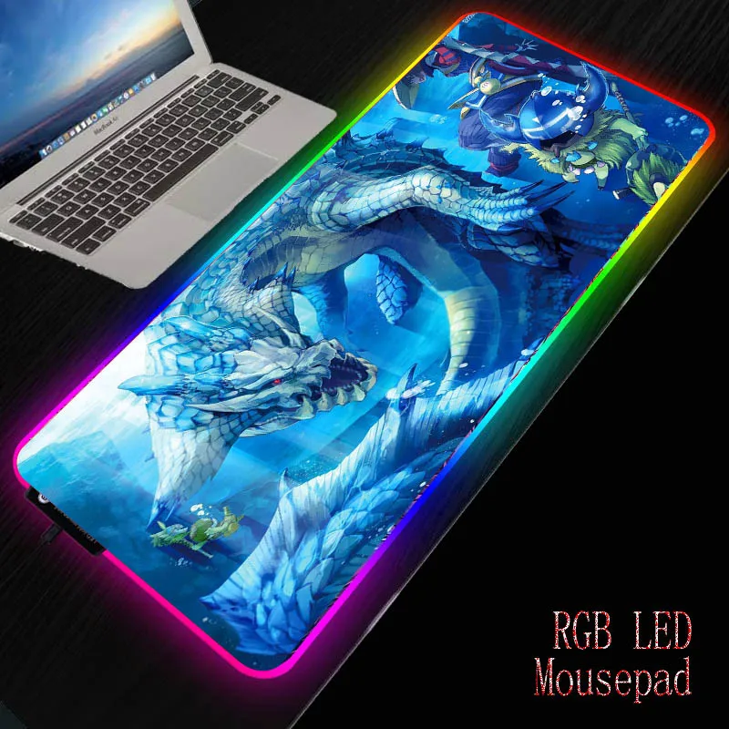 MRGBEST Аниме Monster Hunter игровой компьютер RGB большой коврик для мыши геймерский ПК