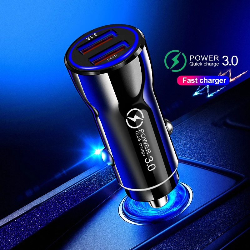 Crauch Dual usb Автомобильное зарядное устройство quick charge 3,0 5V 3.1A универсальное автомобильное зарядное устройство для телефона для iPhone планшет Samsung GPS быстрое автомобильное зарядное устройство
