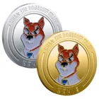 SHIB сувенир Dogecoin 3D рельефная памятная монета Позолоченная серебряная декоративная краска счастливая монета современные металлические изделия Сиба-ину